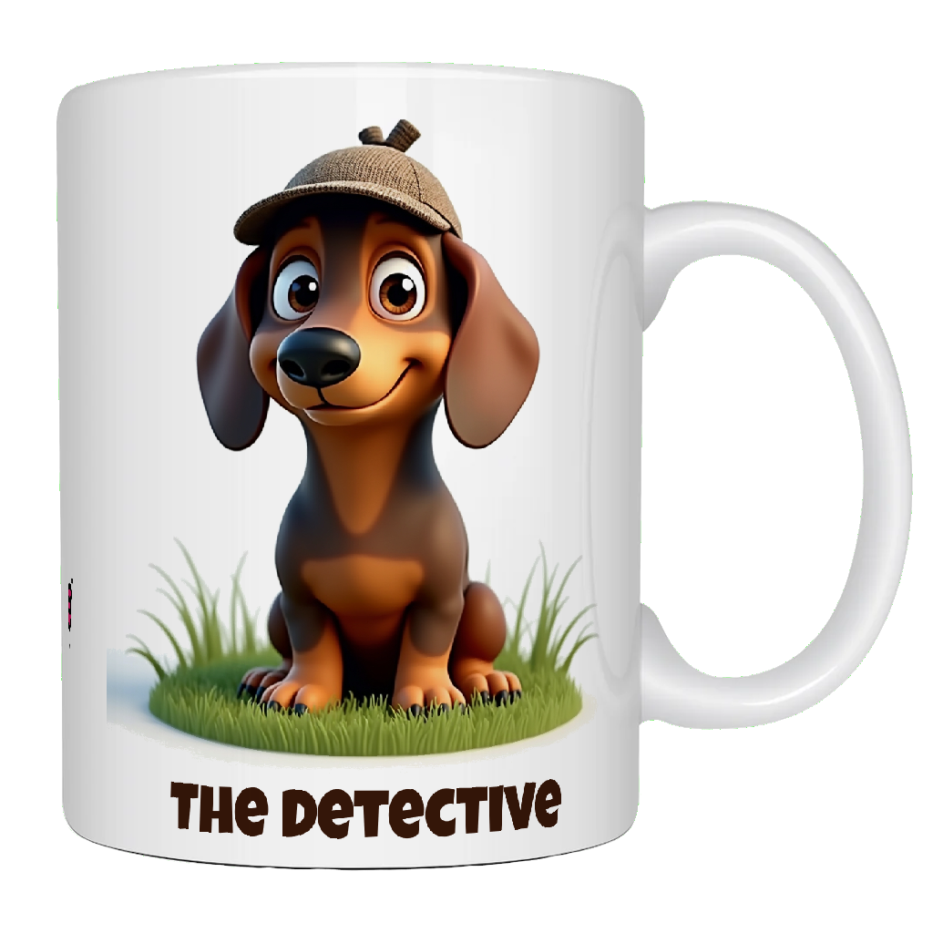 Dachshund, The Detective, Coffee Mug, Wet Nose Charity