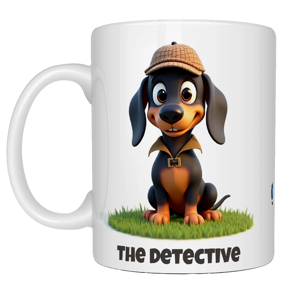 Dachshund, The Detective, Coffee Mug, Wet Nose Charity