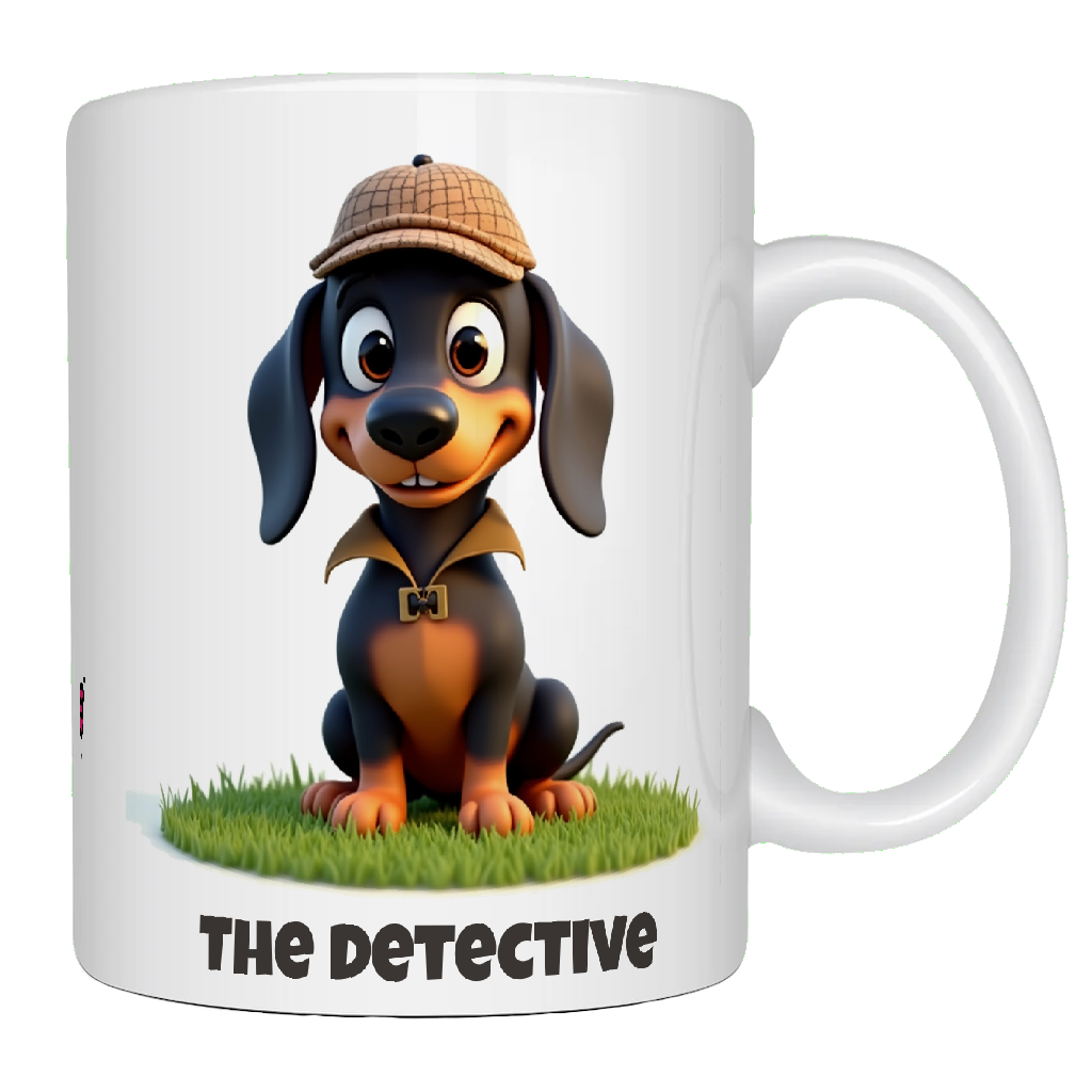 Dachshund, The Detective, Coffee Mug, Wet Nose Charity