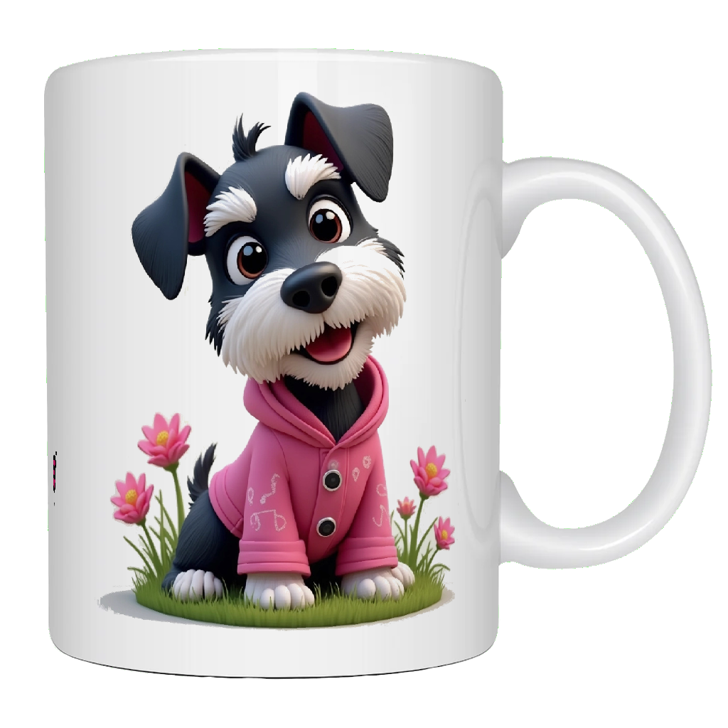Schnauzer, The Pink Lady II, Coffee Mug, Wet Nose Charity