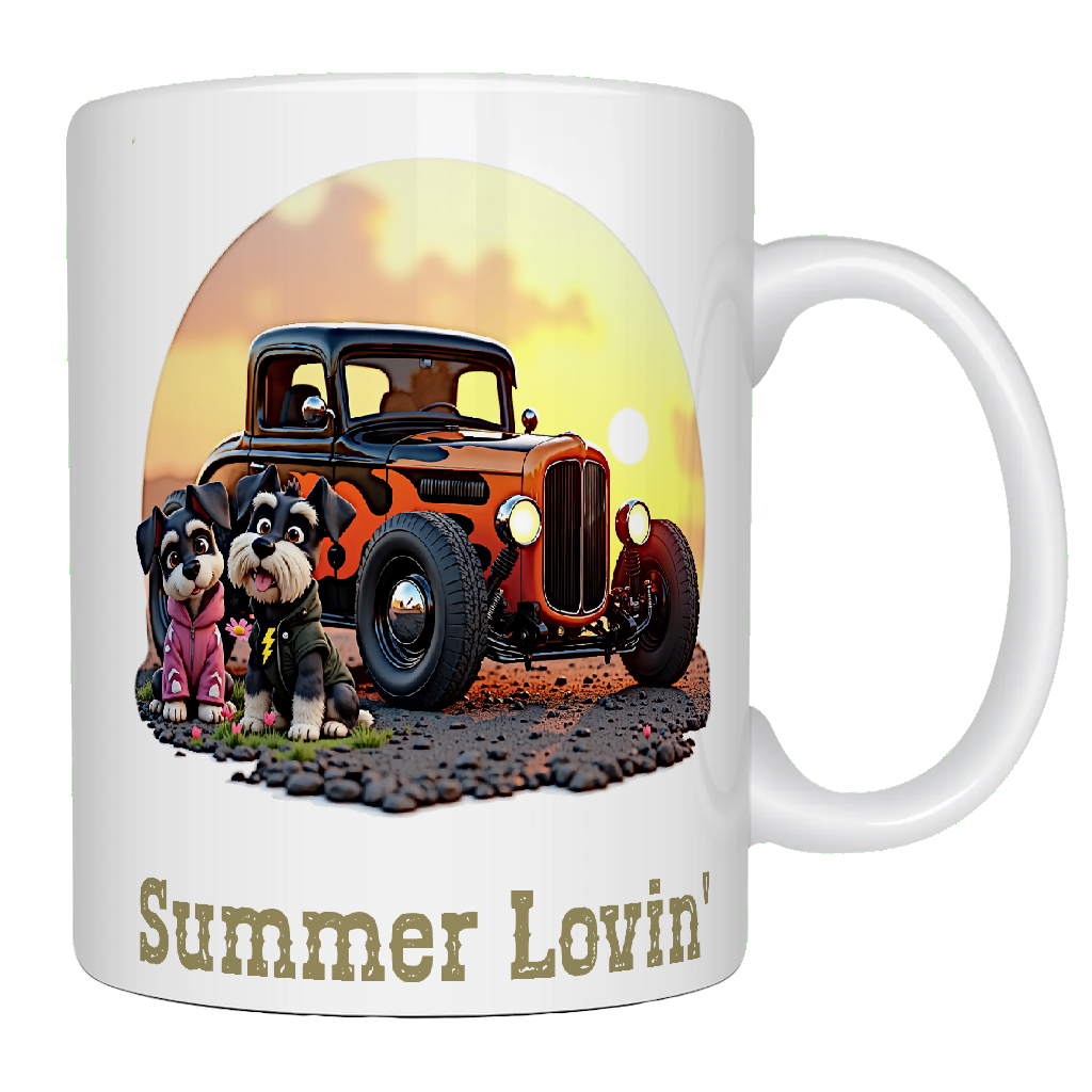 Summer Lovin, grease, awesome schnauzer coffee mug,
