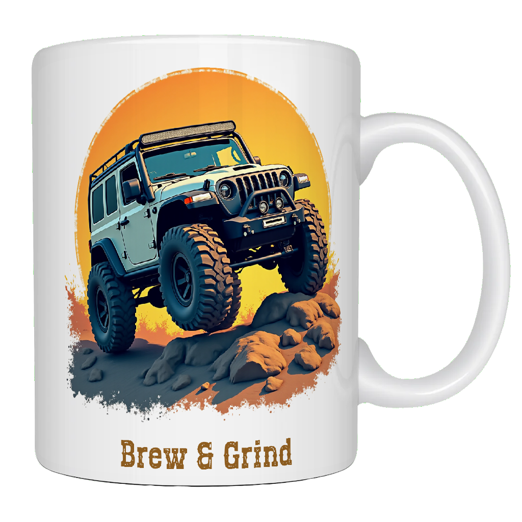 Offroad adventure, 4x4, crawling, coffee mug