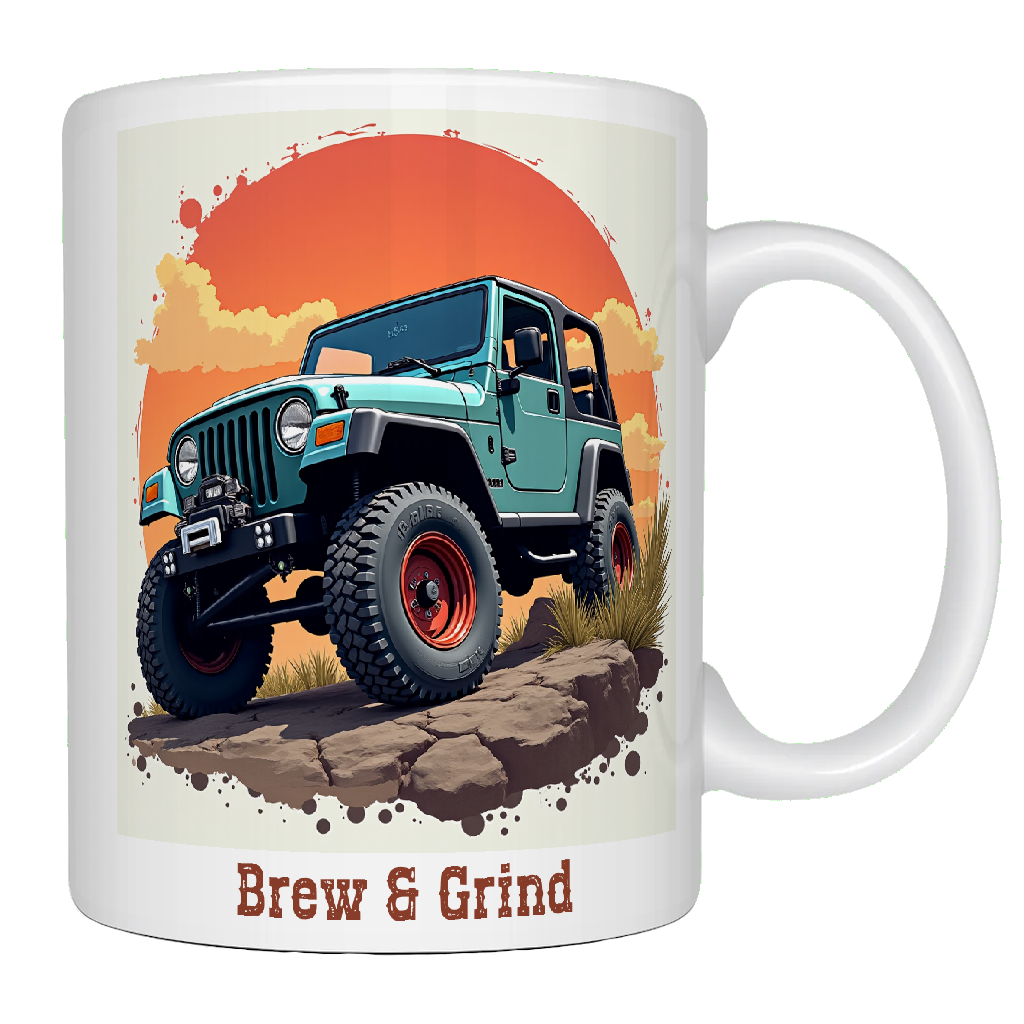 Offroad adventure, 4x4, crawling, coffee mug
