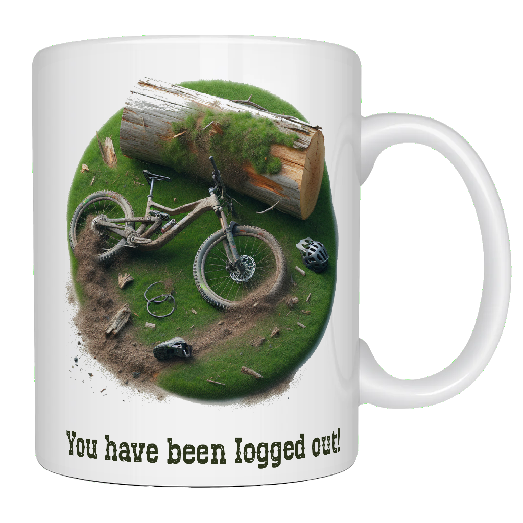 Logged Out, mtb, mountain bike, wipeout logout, IT Crowd, Coffee Mug, The Office