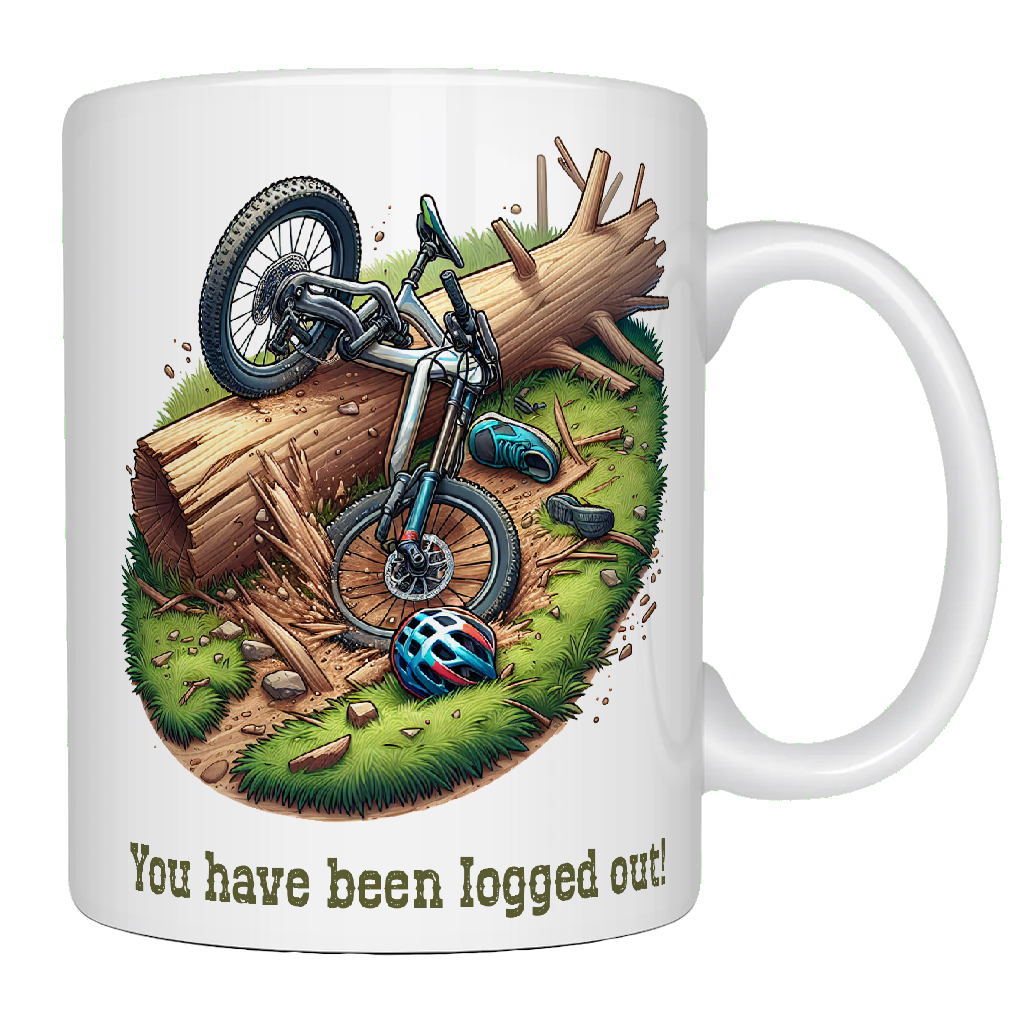 Logged Out, mtb, mountain bike, wipeout logout, IT Crowd, Coffee Mug, The Office