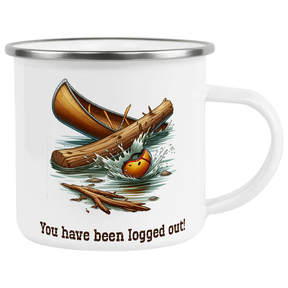 Logged Out, canoe, water wipeout logout, IT Crowd, Coffee Mug, The Office