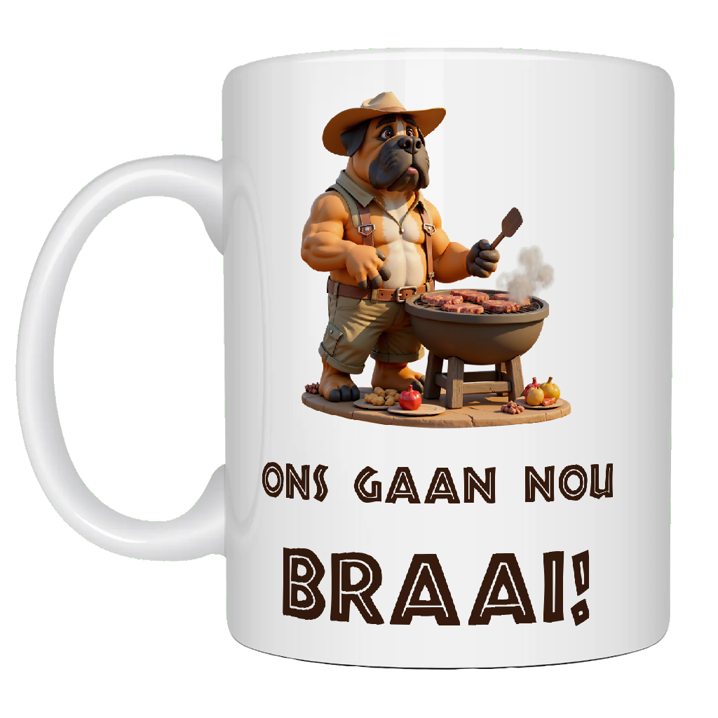 Afrikaner, boer, Ons gaan nou braai, awesome boerboel coffee mug
