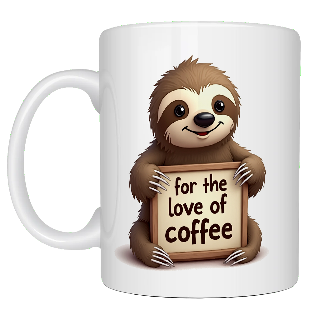 Sloth, Love of Coffee, awesome coffee mug
