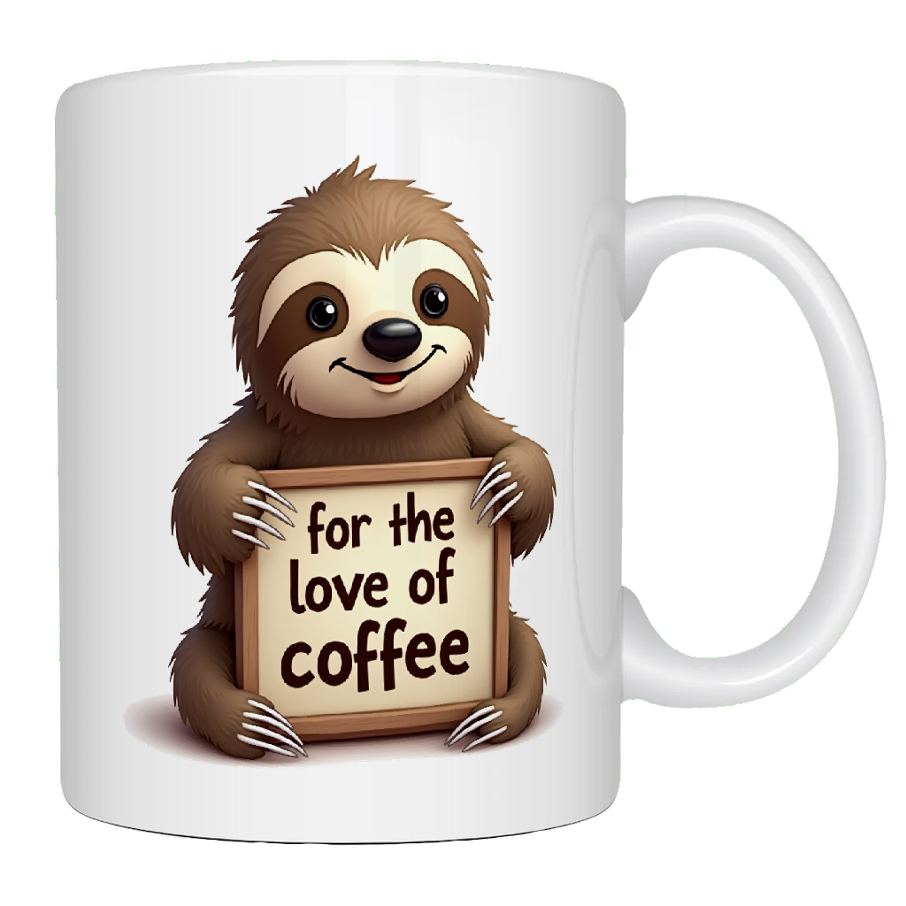 Sloth, Love of Coffee, awesome coffee mug