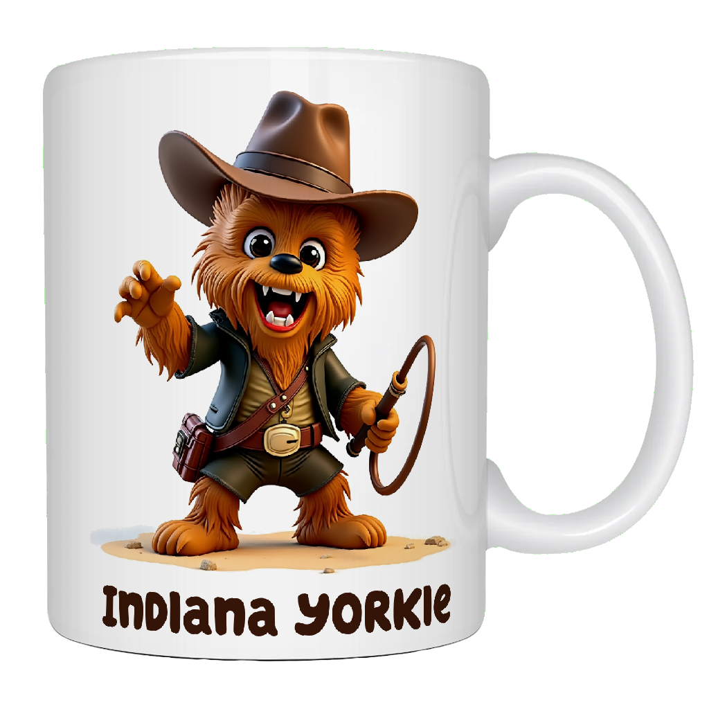 Indiana Yorkie, Treasure Hunter, Sci-Fi Coffee Mug