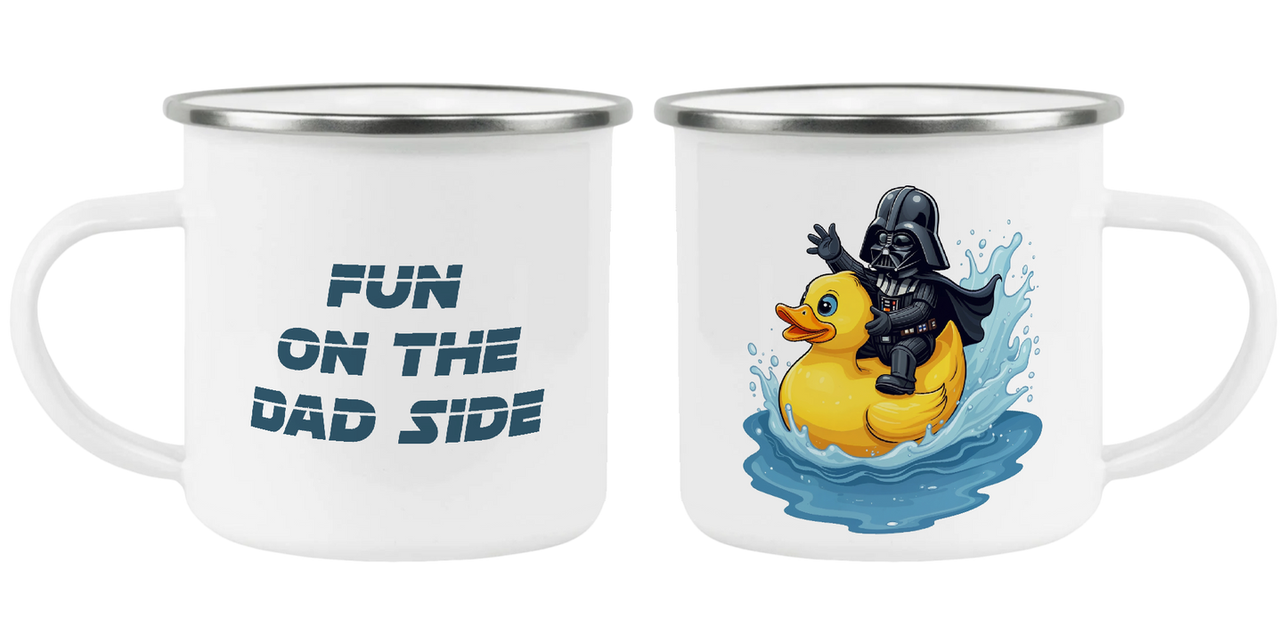 Fun on the dad side, rubber duck, Star Wars, Father's Day Mug