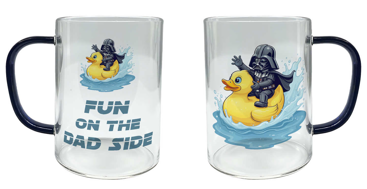 Fun on the dad side, rubber duck, Star Wars, Father's Day Mug
