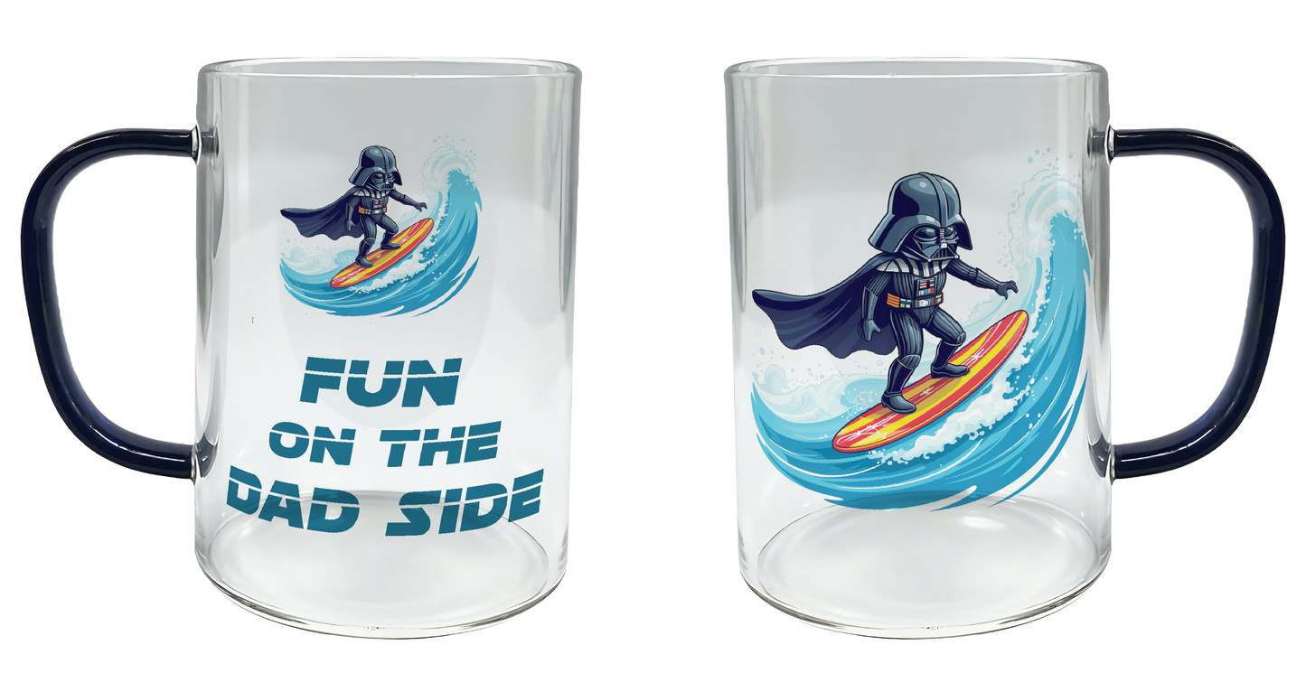 Fun on the dad side, surfer, Star Wars, Father's Day Mug