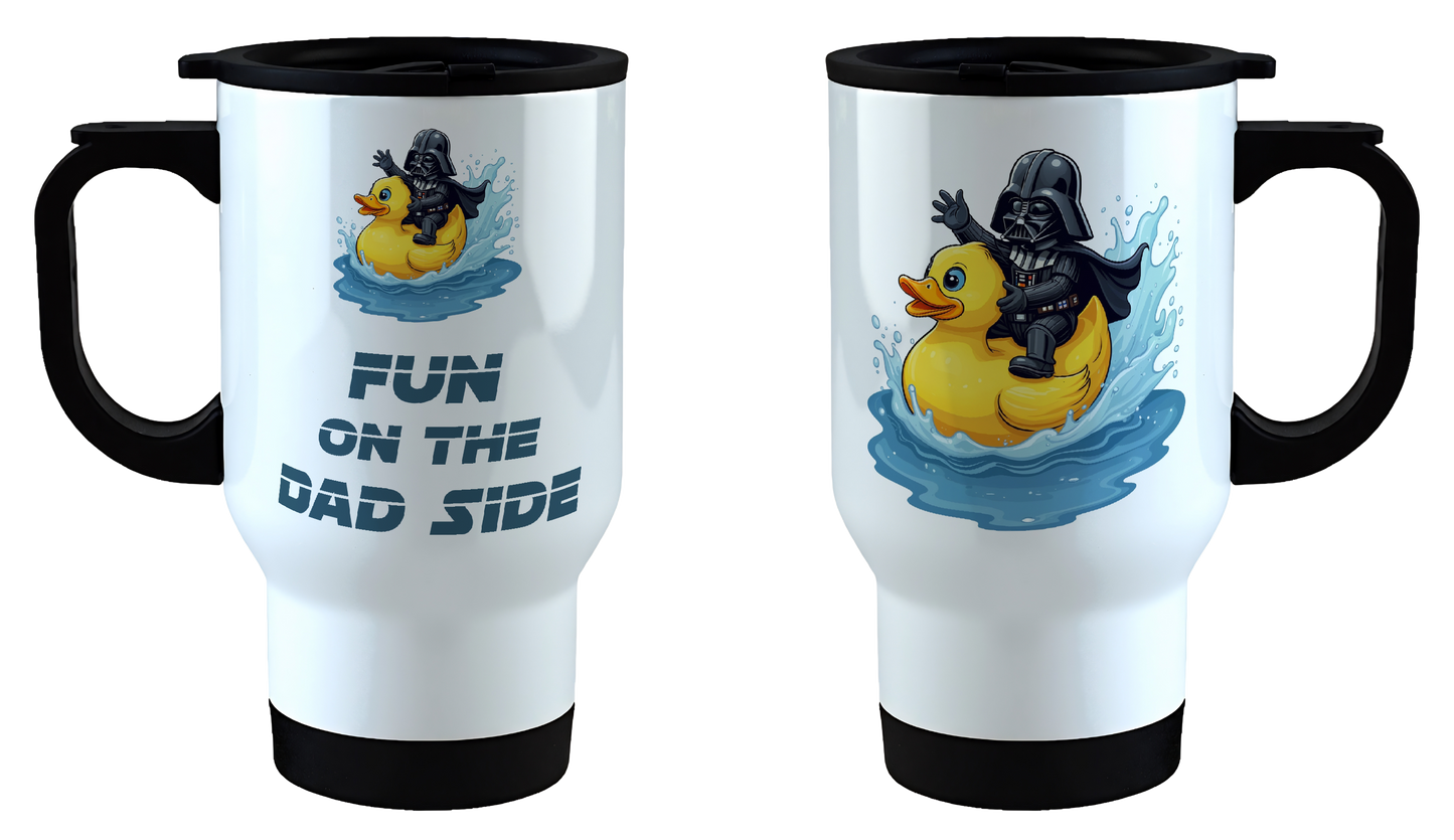 Fun on the dad side, rubber duck, Star Wars, Father's Day Mug