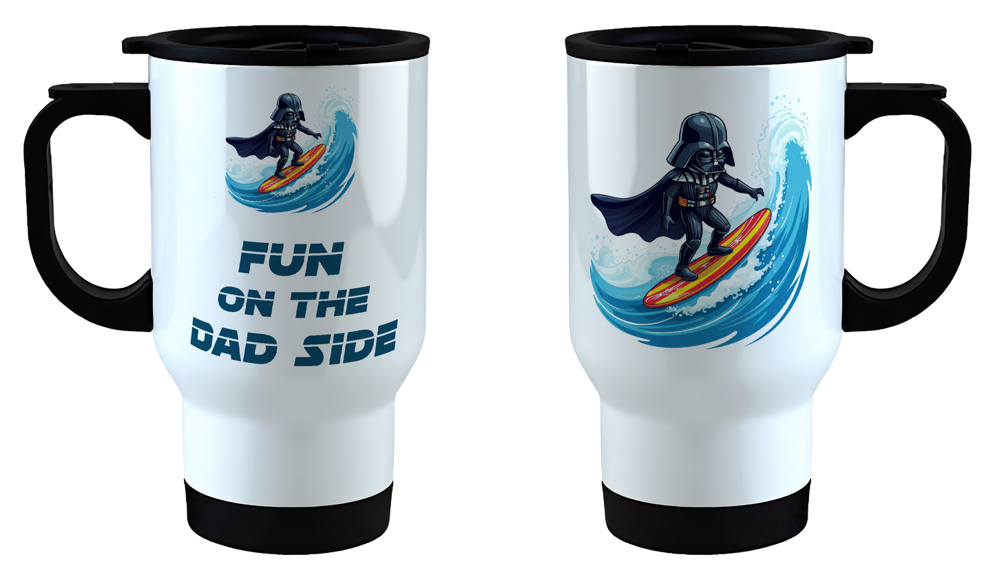 Fun on the dad side, surfer, Star Wars, Father's Day Mug