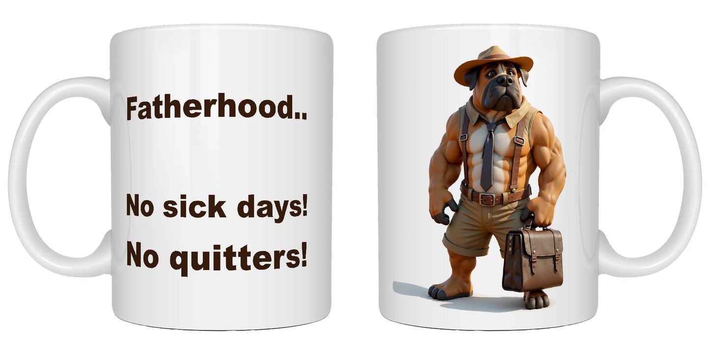 Fatherhood, No Sick Days, No Quitters, Father's Day Mug