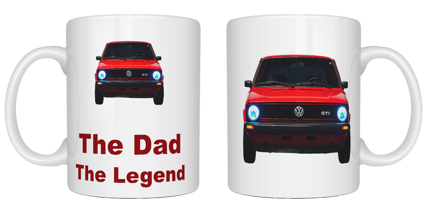 The Dad, The Legend, VW Golf GTI Mk1, Father's Day Mug