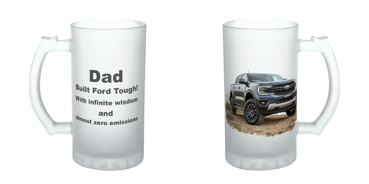 Dad, Built Ford Tough, with infinite wisdom and almost zero emissions, Father's Day Mug