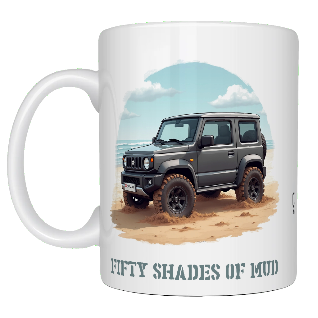 Offroad adventure, Charcoal Suzuki Jimny edition, coffee mug