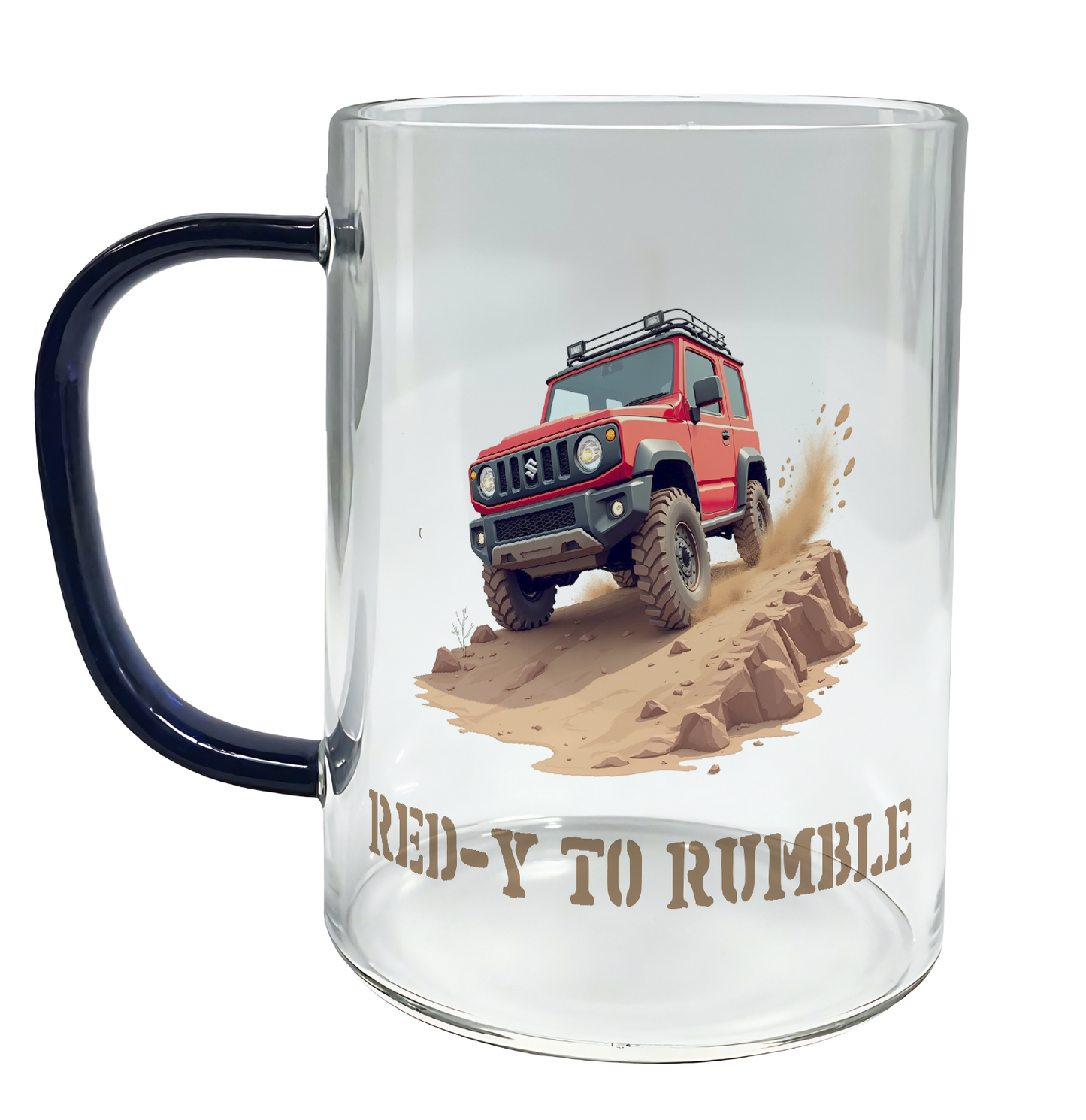 Offroad adventure, Red Suzuki Jimny edition, coffee mug