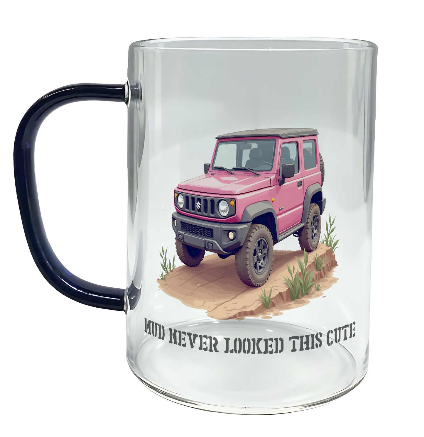 Offroad adventure, Pink Suzuki Jimny edition, coffee mug