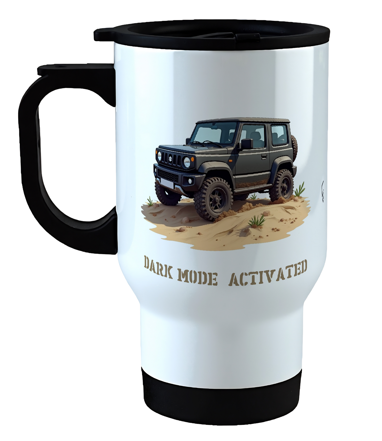 Offroad adventure, Charcoal Suzuki Jimny edition, coffee mug