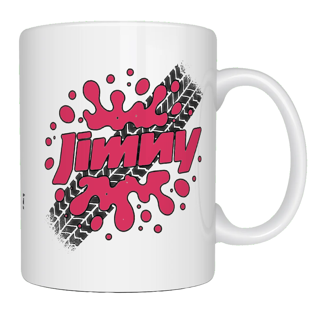 Offroad adventure, Pink Suzuki Jimny edition, coffee mug