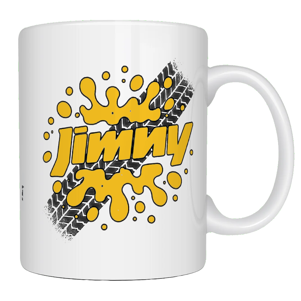 Offroad adventure, Yellow Suzuki Jimny edition, coffee mug