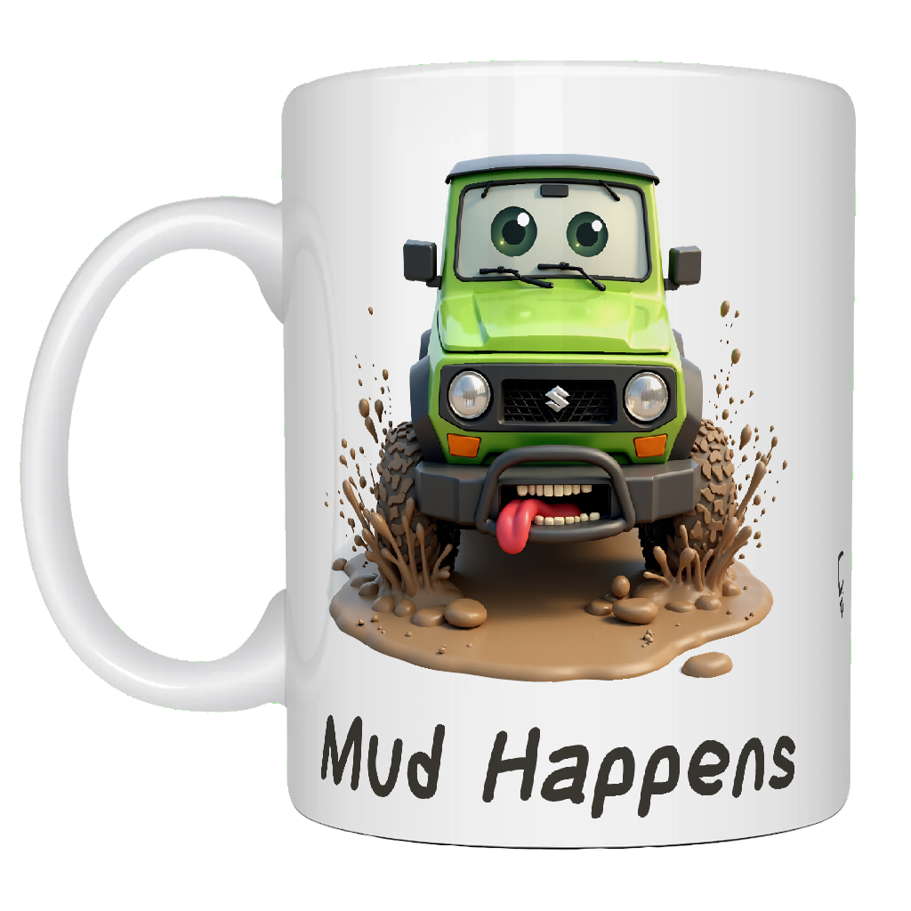 Offroad adventure, Playful Green Suzuki Jimny edition, coffee mug