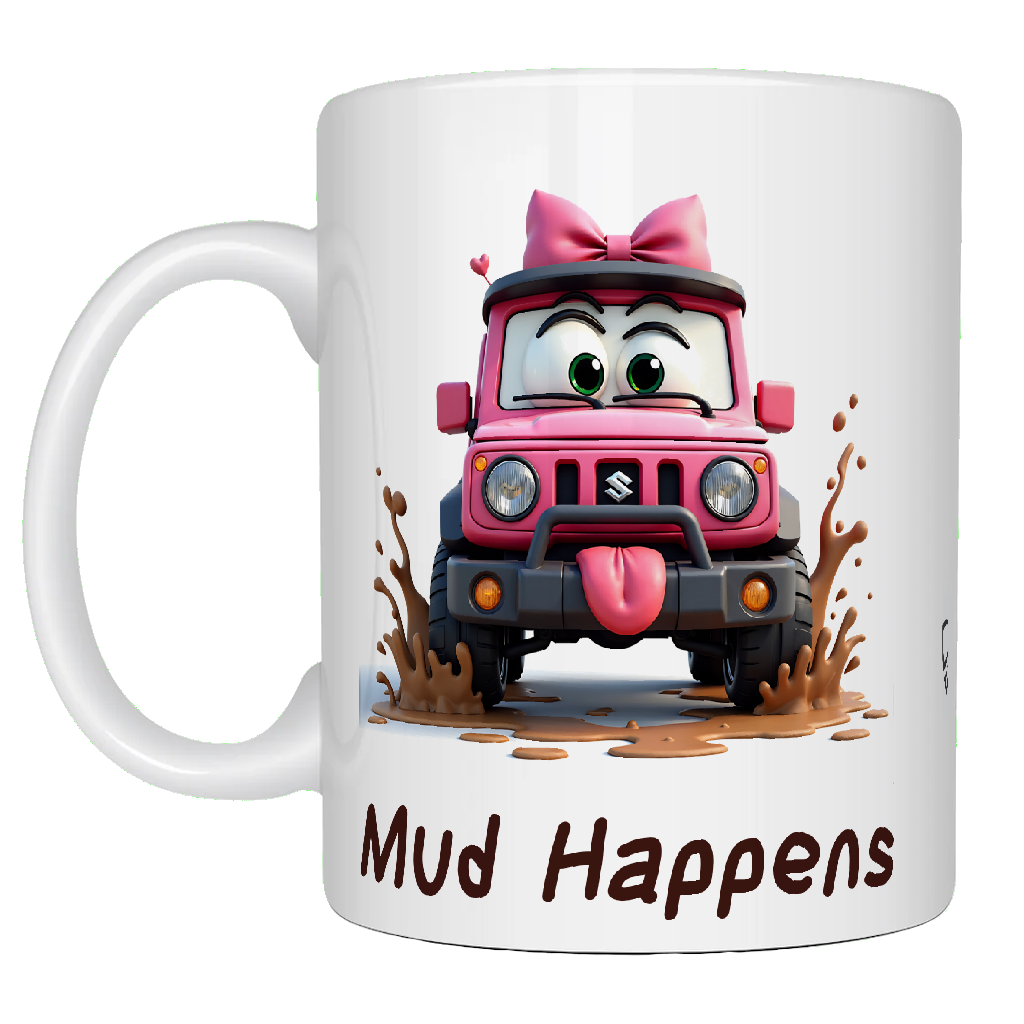 Offroad adventure, Playful Pink Suzuki Jimny edition, coffee mug