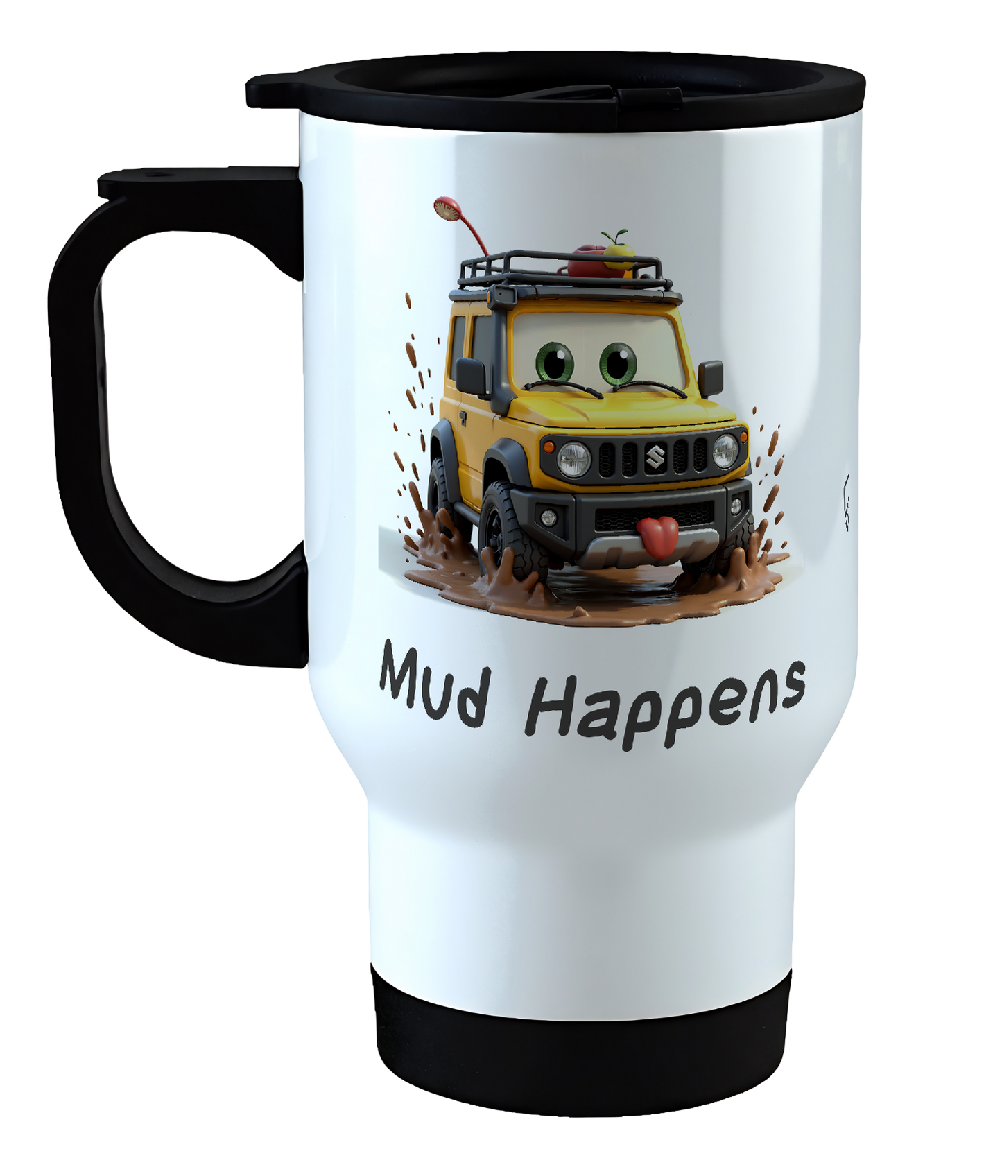 Offroad adventure, Playful Yellow Suzuki Jimny edition, coffee mug