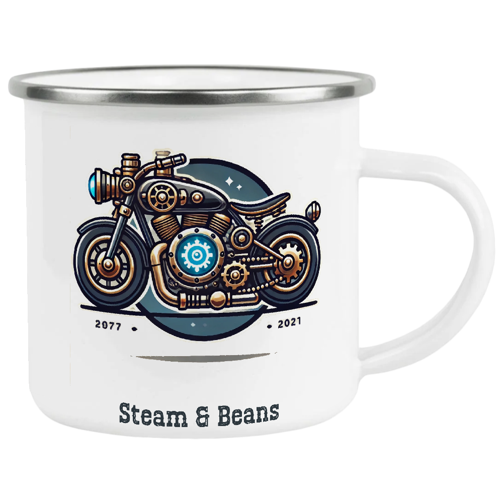 Steampunk, motorcycle, coffee mug