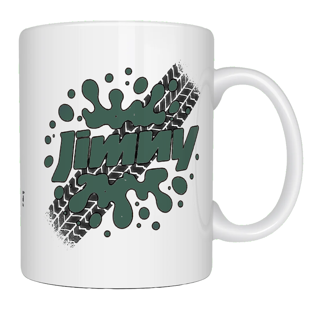 Offroad adventure, Jungle Green Suzuki Jimny edition, coffee mug