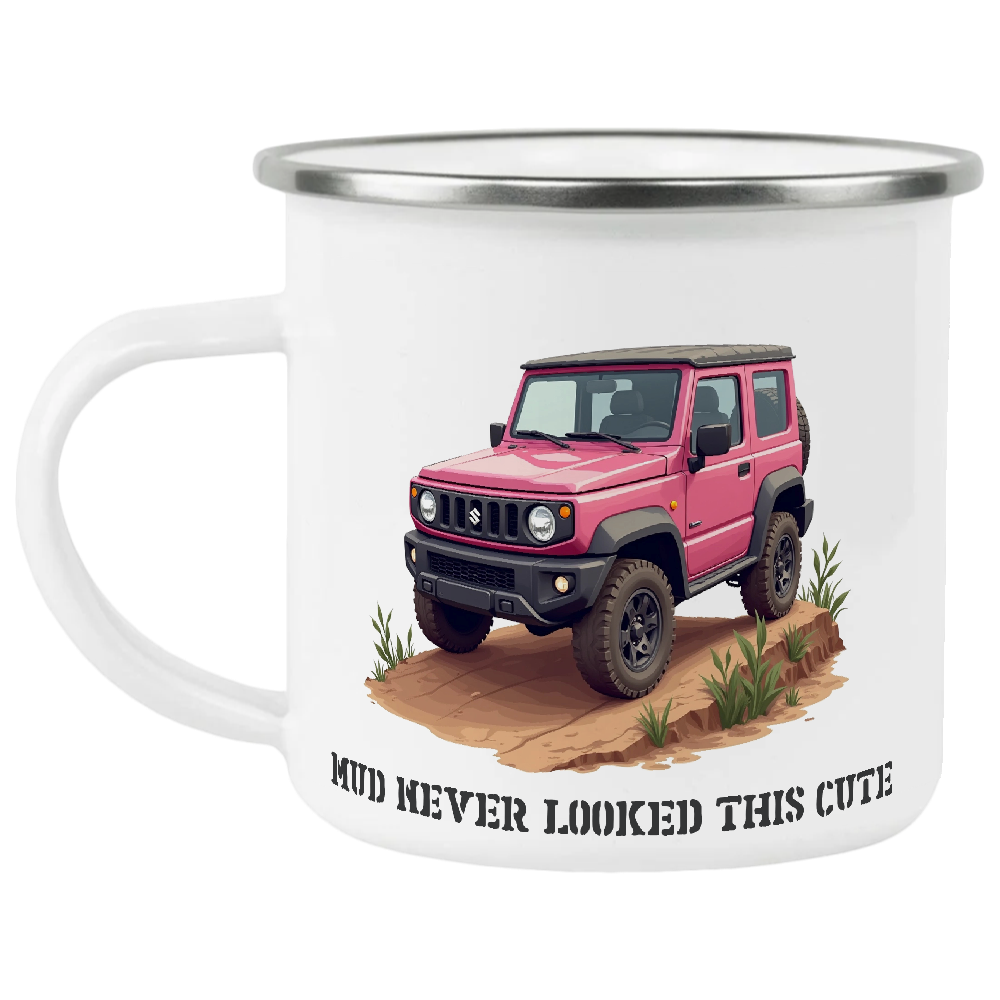 Offroad adventure, Pink Suzuki Jimny edition, coffee mug