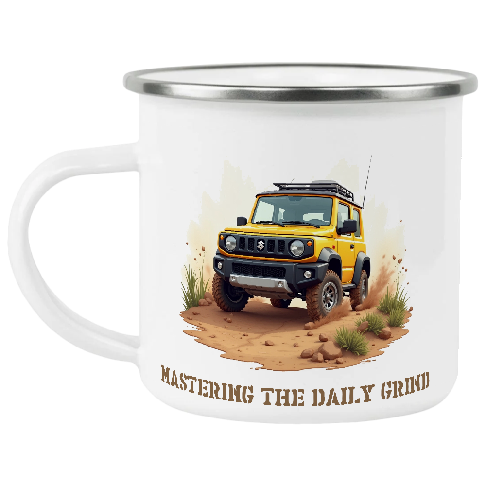 Offroad adventure, Yellow Suzuki Jimny edition, coffee mug