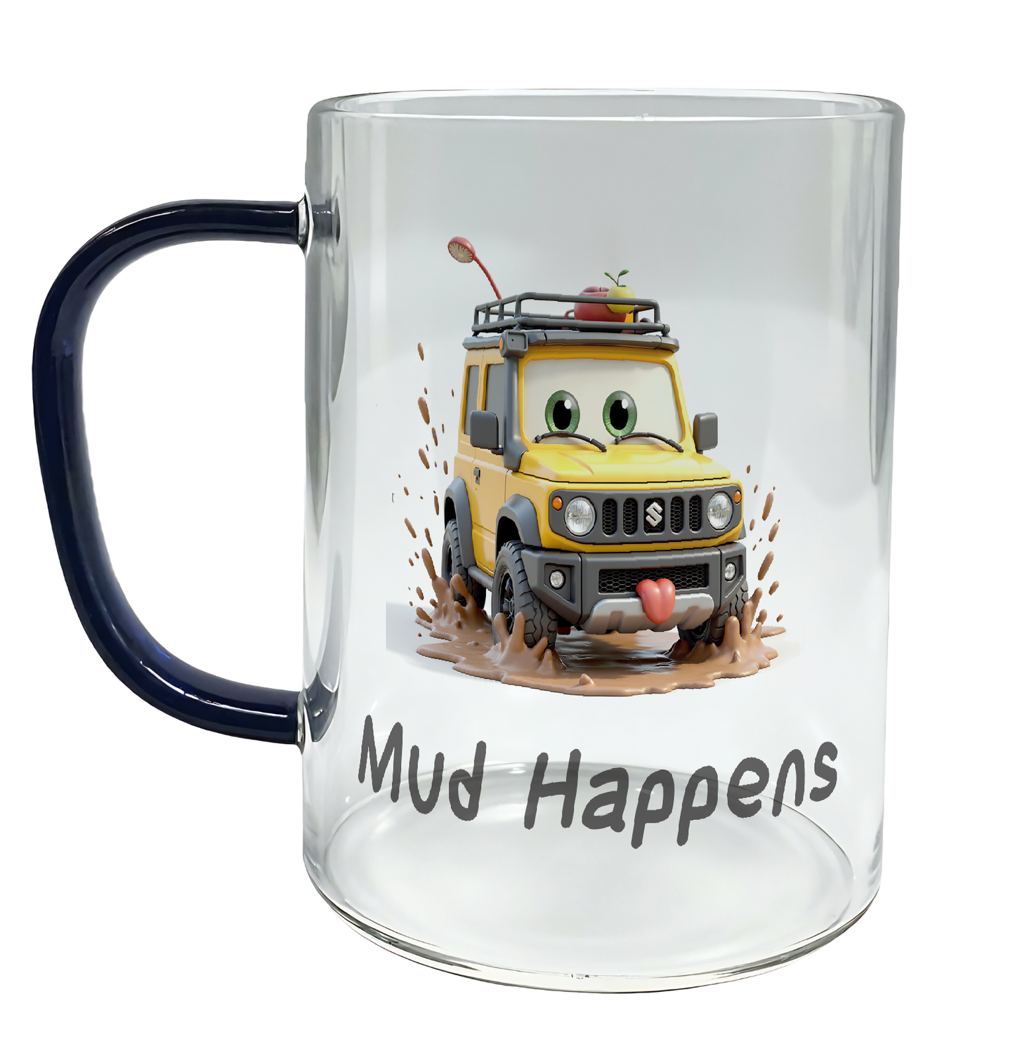 Offroad adventure, Playful Yellow Suzuki Jimny edition, coffee mug