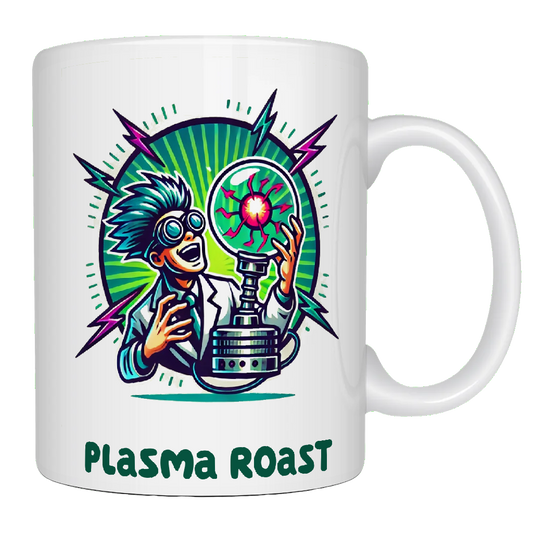 Mad Scientist, Plasma Roast, coffee mug